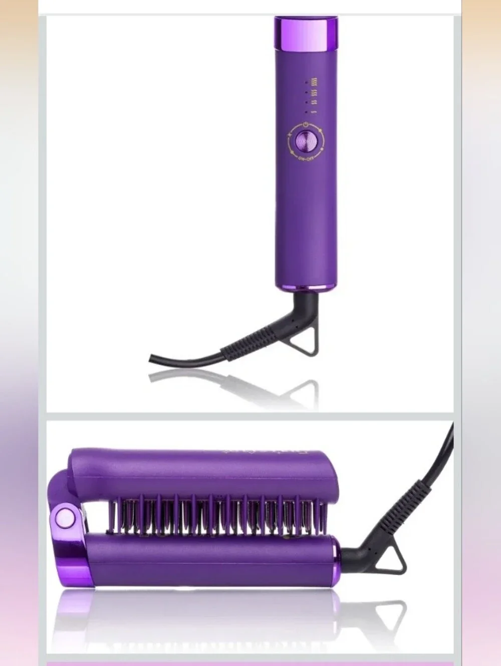 Black Foldable Hair Smoothing Brush for Women